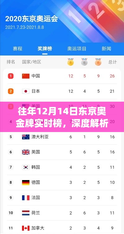 深度解析,往年12月14日东京奥金牌实时榜背后的故事与争议揭秘