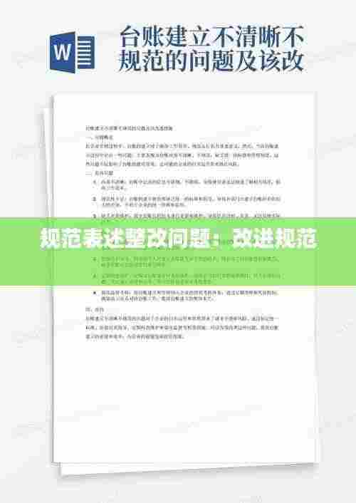 规范表述整改问题:改进规范