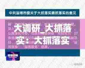 大调研_大抓落实:大抓落实狠抓落实意见