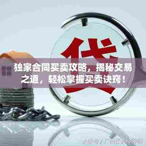 独家合同买卖攻略,揭秘交易之道,轻松掌握买卖诀窍!