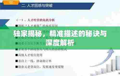 独家揭秘,精准描述的秘诀与深度解析